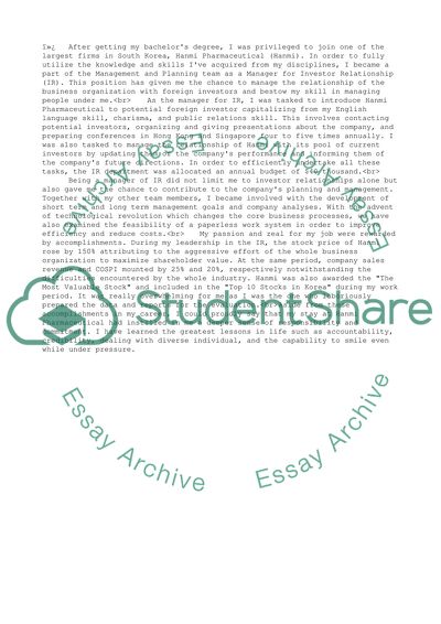 Management and Planning Investor Relationship