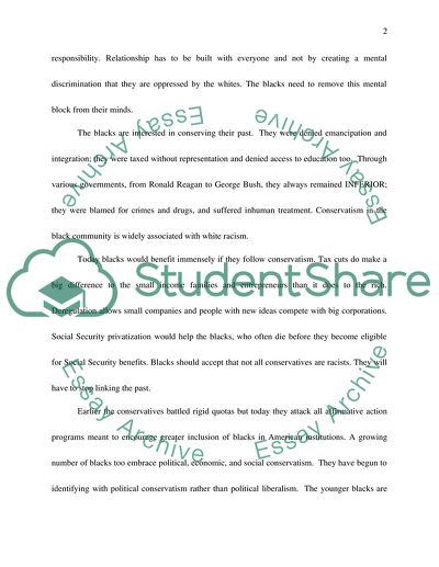 Why a Black Would Chose Conservatism over Liberalism