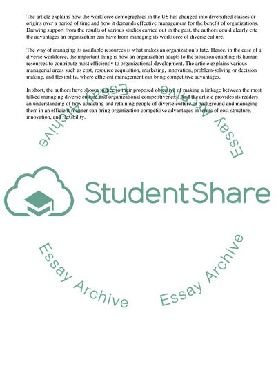 Managing Cultural Diversity