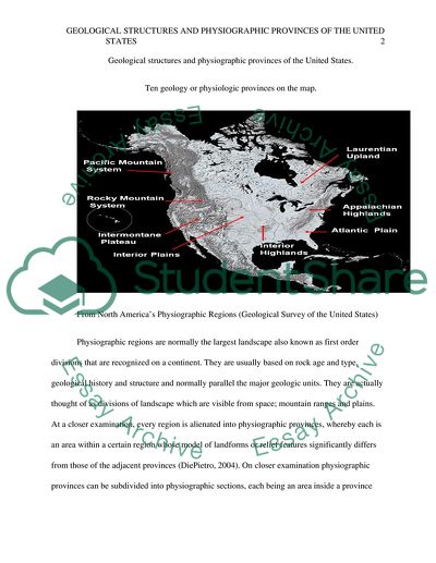 Geological Structures and Physiographic Provinces of the United States