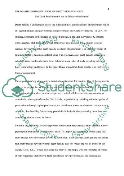 The Death Penalty is not an Effective Punishment