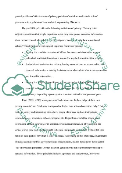 Issues of Governance and Privacy on Facebook