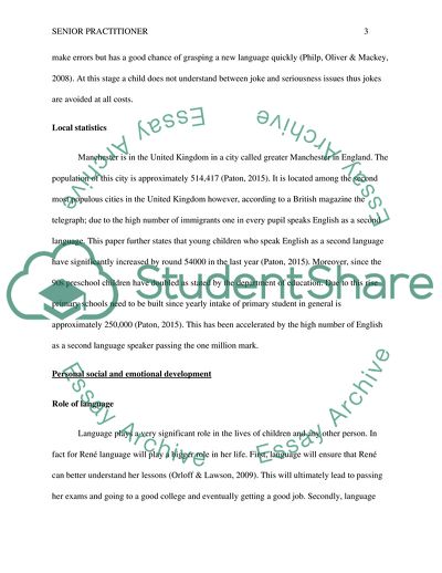 Senior Practitioners Need for English