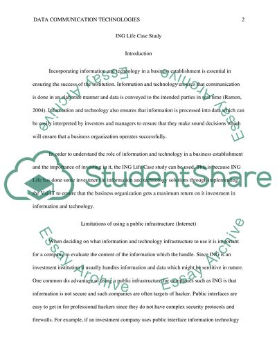 ING Life Using a Public Infrastructure