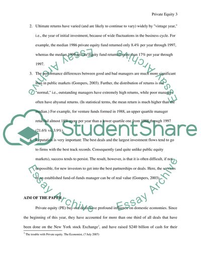 Private Equity Issues