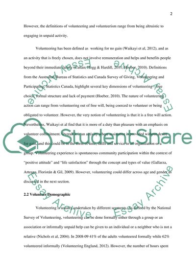 Volunteering: Serving to the Society