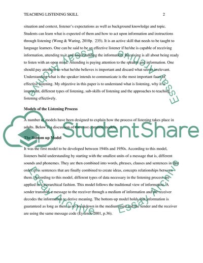 Teaching Listening Skill In Public High Schools In The Kingdom of Saudi Arabia