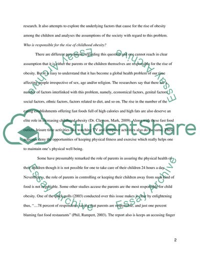 The Rise in Childhood Obesity