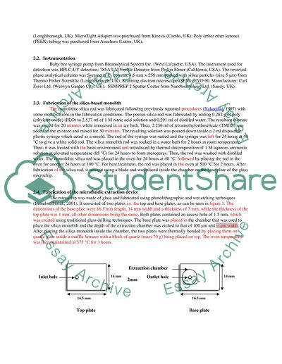 Development of a Microfluidic Device