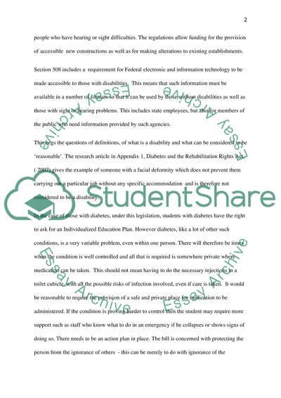 The rehabilitation act of 1973