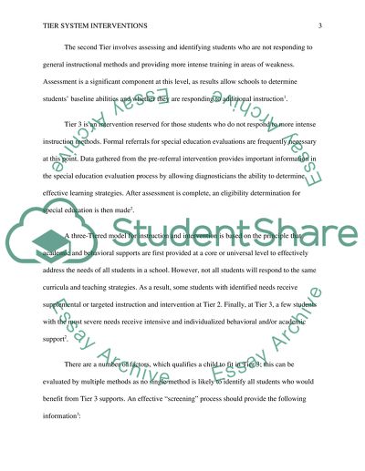 Tier System Interventions