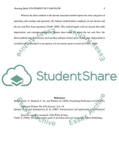 Statement of Cash Flow
