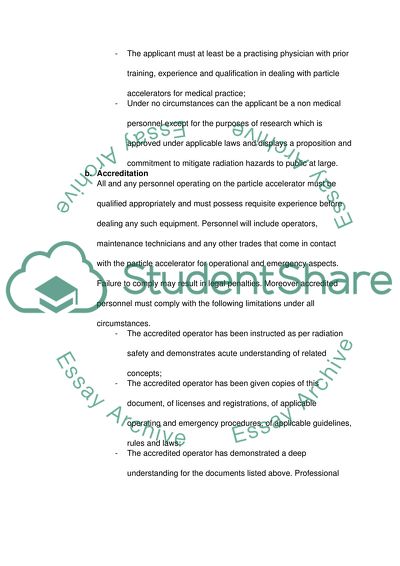 Radiation Safety Requirements for Particle Accelerators Used for Medical Services