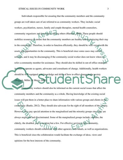 Ethical Issues in Community Work