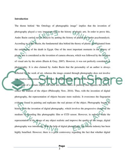 The Ontology of Photographic Image