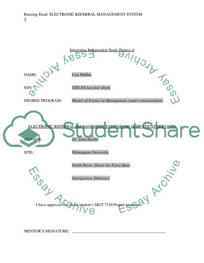 Electronic Referral Management System for Outpatient Services