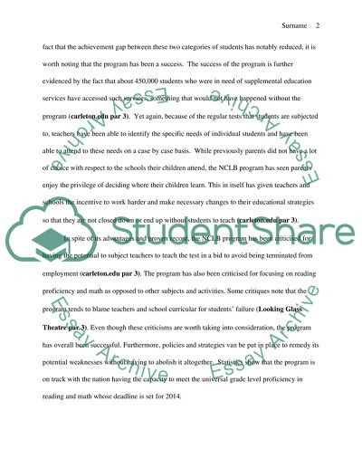 Supporting the No child left behind program