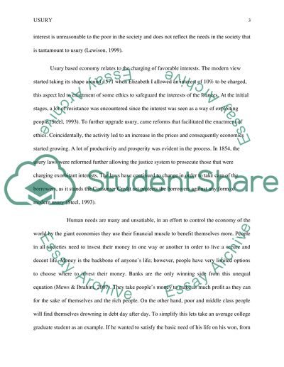 The effect of usury on our lives