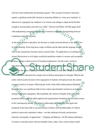 Inclusive Education, Boys under-achievement