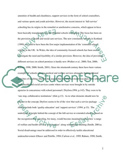 Extended Schools in the UK: Relevance and Effectiveness