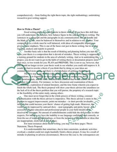 How to Write a Thesis