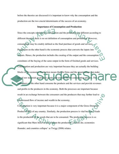 Importance of Consumption and Production