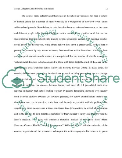 Metal Detectors Create a Hostile Learning Environment
