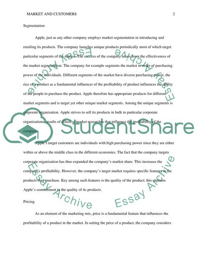 Market and Customers: Apple