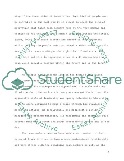 Setting up Successful Teams