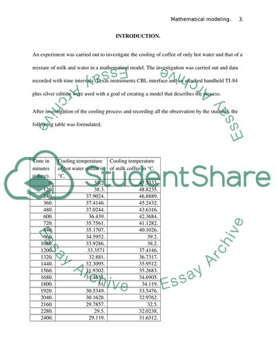 Mathematical Modeling of the Rate of Coffee Cooling