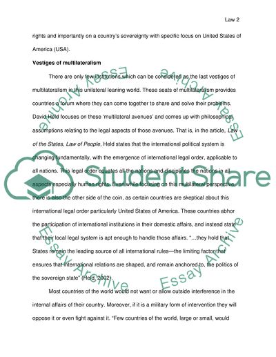 Political Actors Role in International Public Law