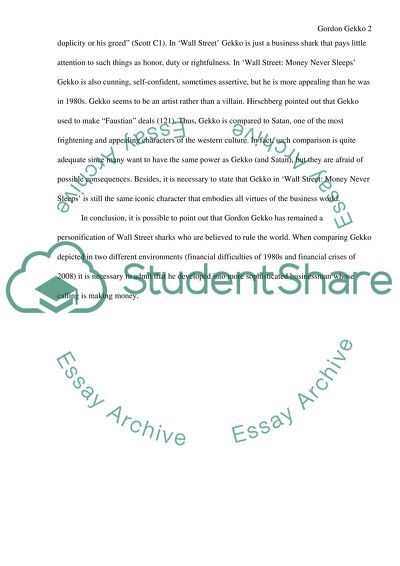 Comparing gordon gekko from Wall Street: Money Never Sleeps to the Original Wall Street