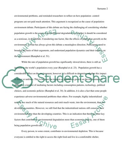 The Population Environment Debate