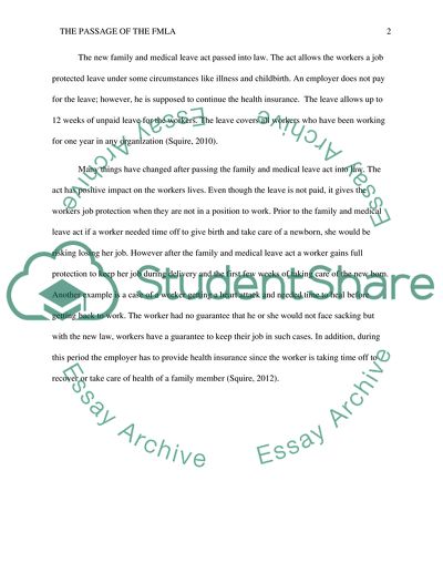 The Passage of the FMLA