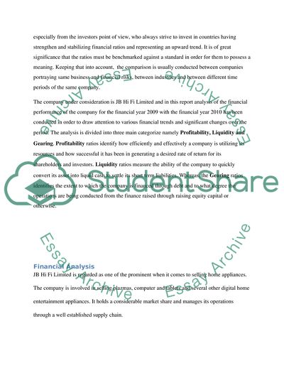 Financial Analysis - Profitability Ratios, Liquidity and Efficiency Ratios