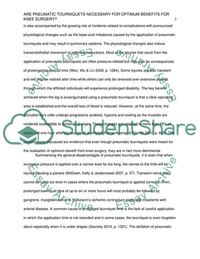 Are Pneumatic Tourniquets Necessary for Optimum Benefits for Knee Surgery