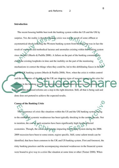 Bank Reforms Emerging from the Unites States and the United Kingdom