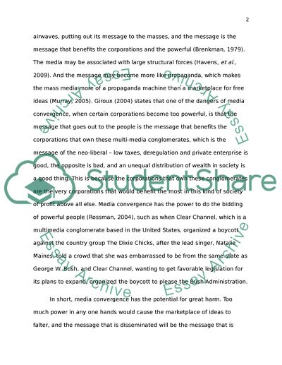 Media Convergence and the Marketplace