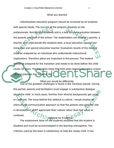 EDU 508 Family Chapter Presentations