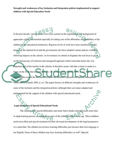 Children with Special Education Needs