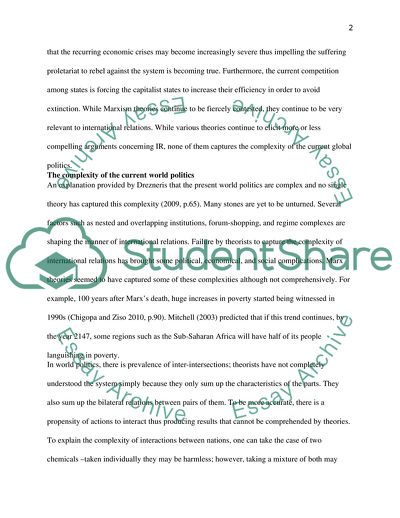 The Relevance of Marxism Theory in International Relations