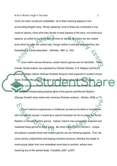 IN WHAT WAYS AND TO WHAT EFFECT IS GENRE QUESTIONED IN IF ON A WINTER S NIGHT A TRAVELLER, BY ITALO CALVINO