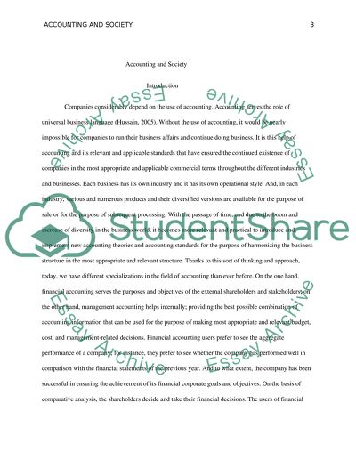 Accounting and Society