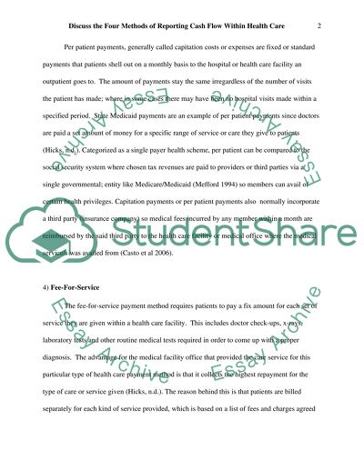 Discussing the Four Methods of Reporting Cash Flow Within Health Care