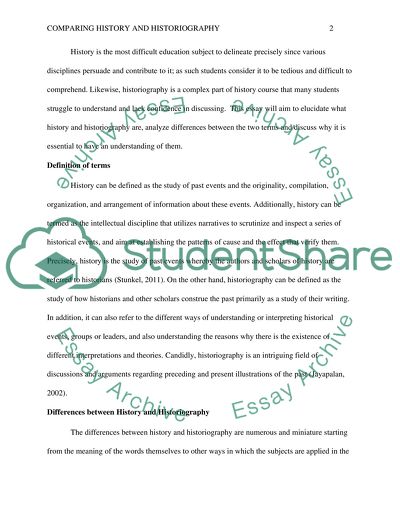 Comparing History and Historiography