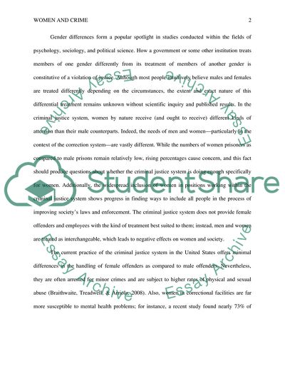 Women and Crime Research Paper