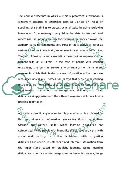 Different Difficulties in Learning Children