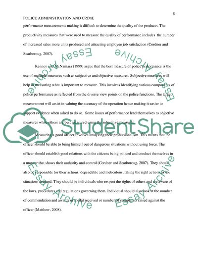 Questions police administartion and crime