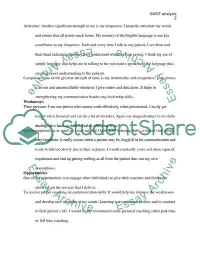 Health communication- SWOT analysis