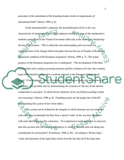 To What Extent Does the European Community Represent a New Legal Order
